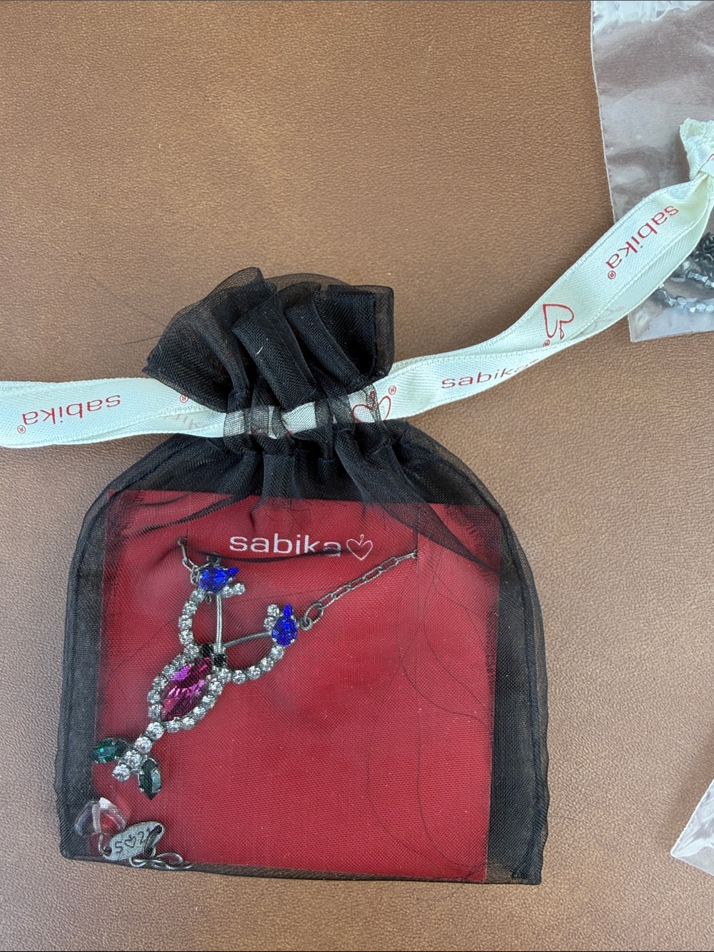 Sabika Black Pouch with Multicolored Jewelry Accent LOBSTER